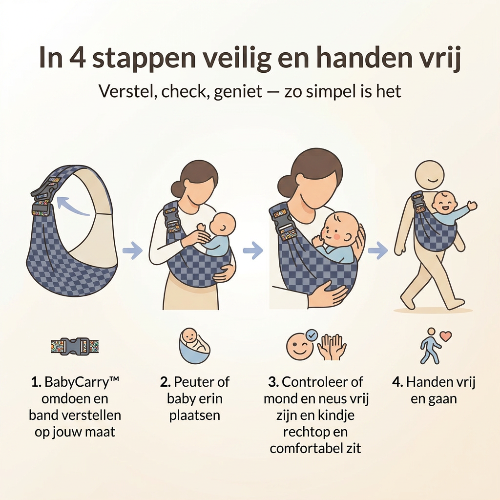 BabyCarry™ Verstelbare draagzak - Handen vrij. Baby dichtbij.