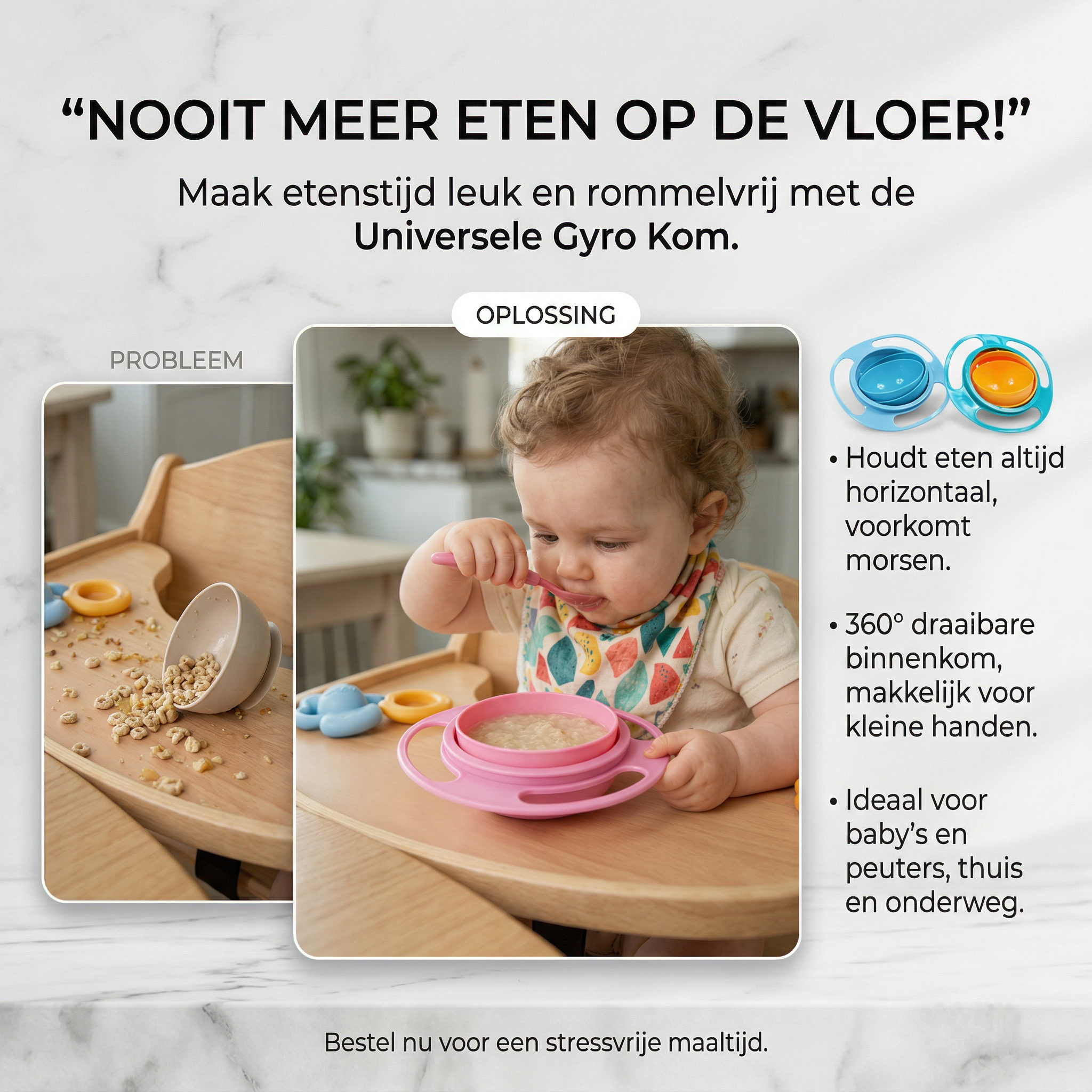 NoSpill™ – Nooit meer knoeien, nooit meer stress